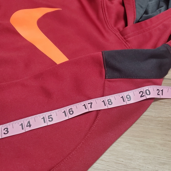 24) NIKE Dri-Fit Logo Hoodie Pullover Maroon Sz. M - Picture 12 of 12